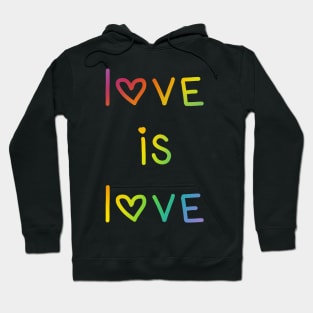 Love Is Love Rainbow Ombre with Hearts Hoodie